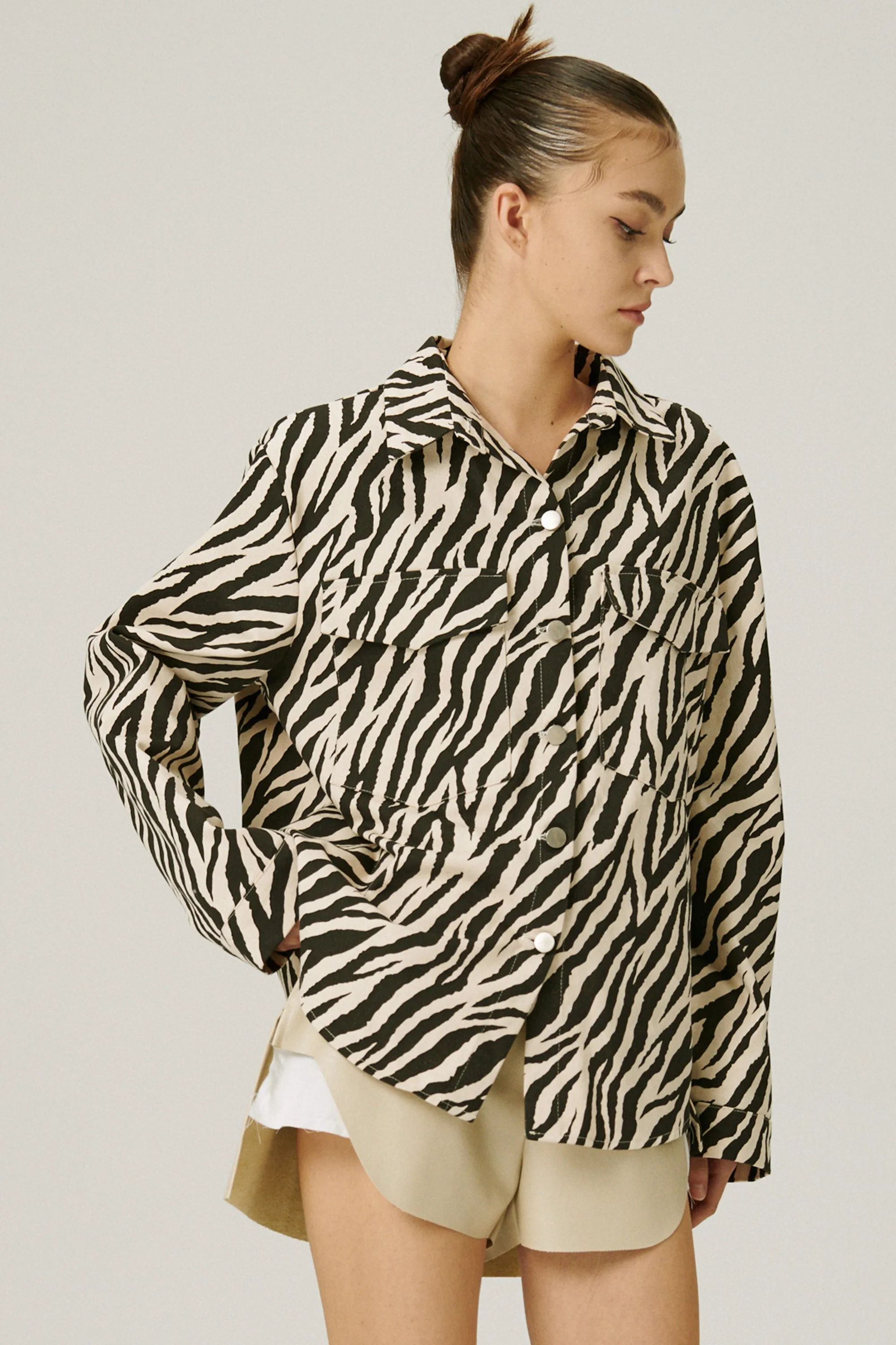 Ivy Oversized Shacket in Zebra