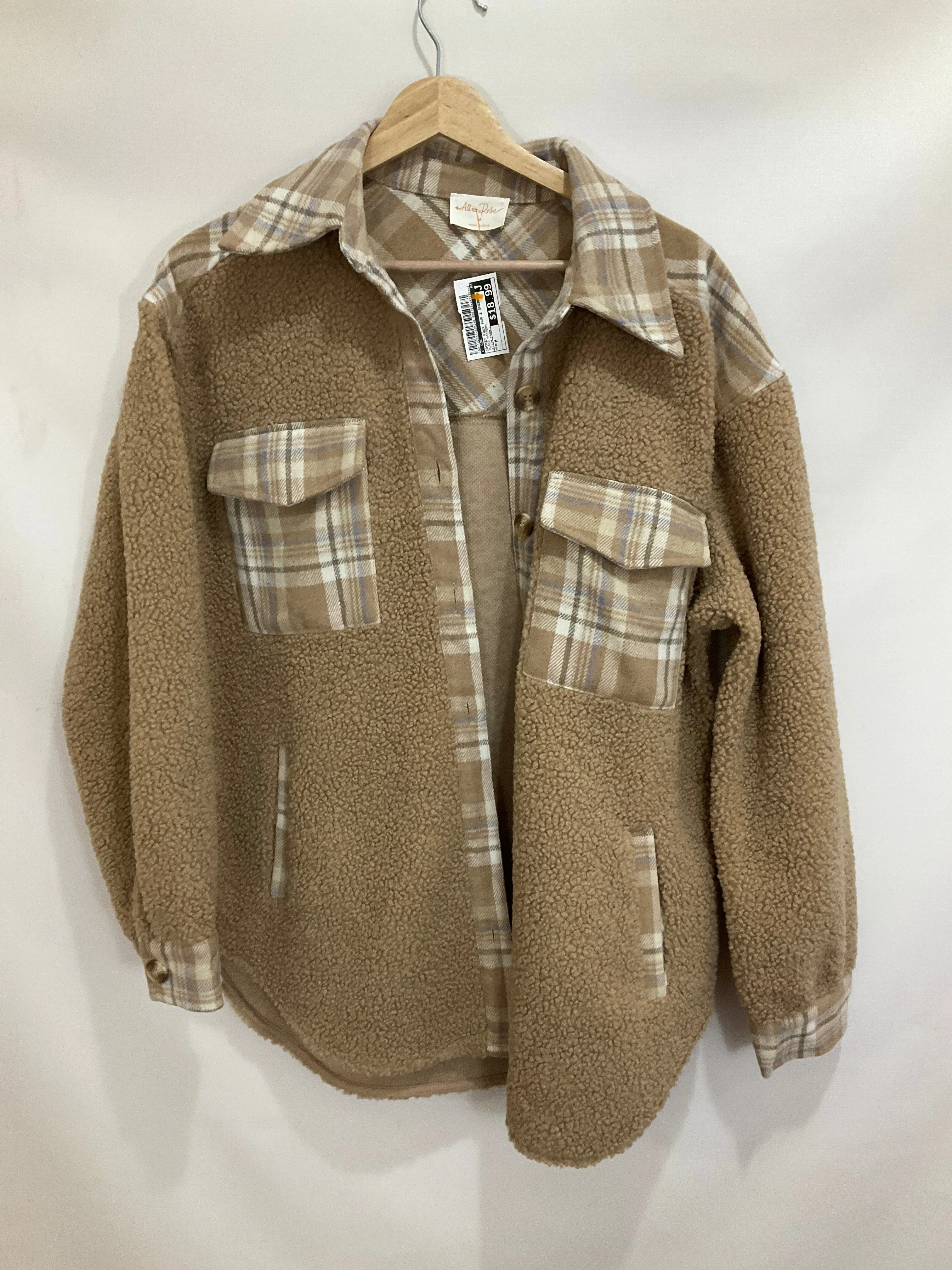 Jacket Faux Fur & Sherpa By Cmc In Plaid Pattern, Size: M