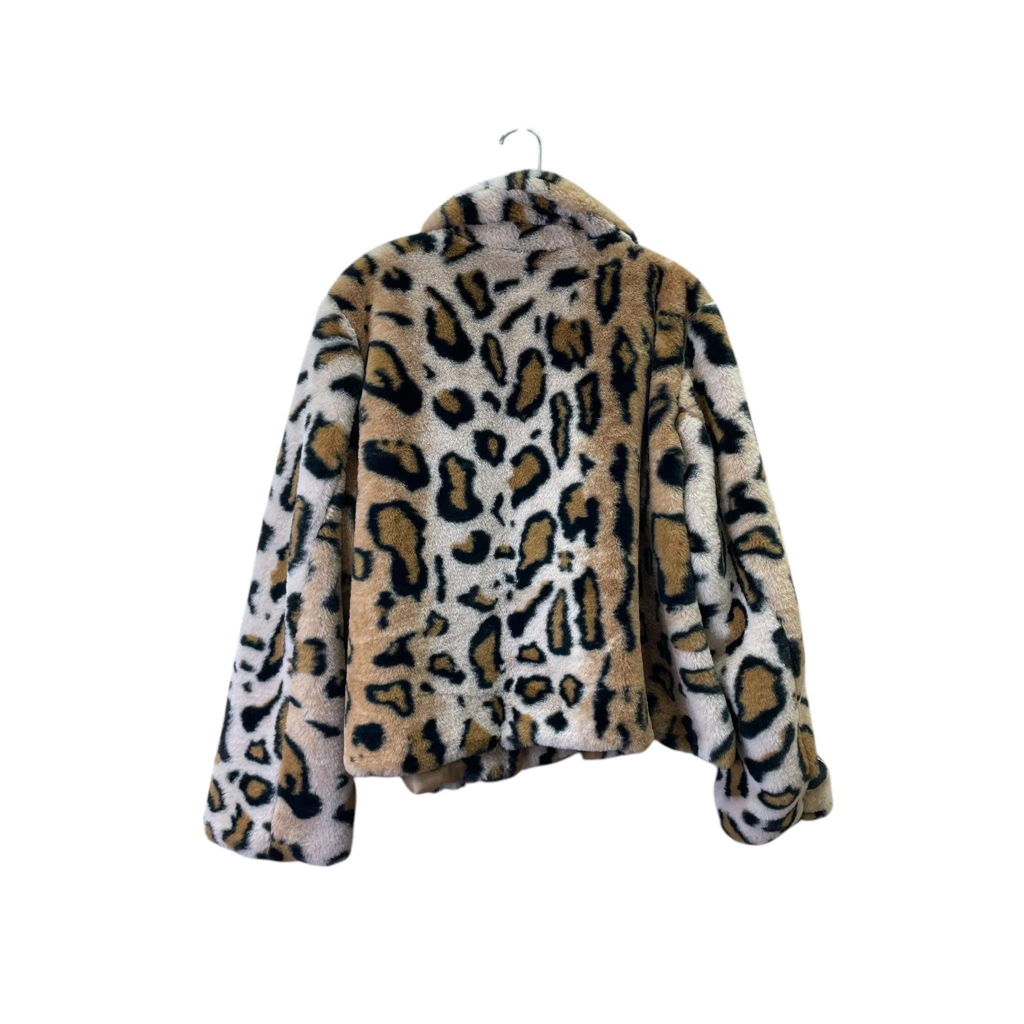 Jacket Faux Fur & Sherpa By Jennifer Lopez In Animal Print, Size:Xxl