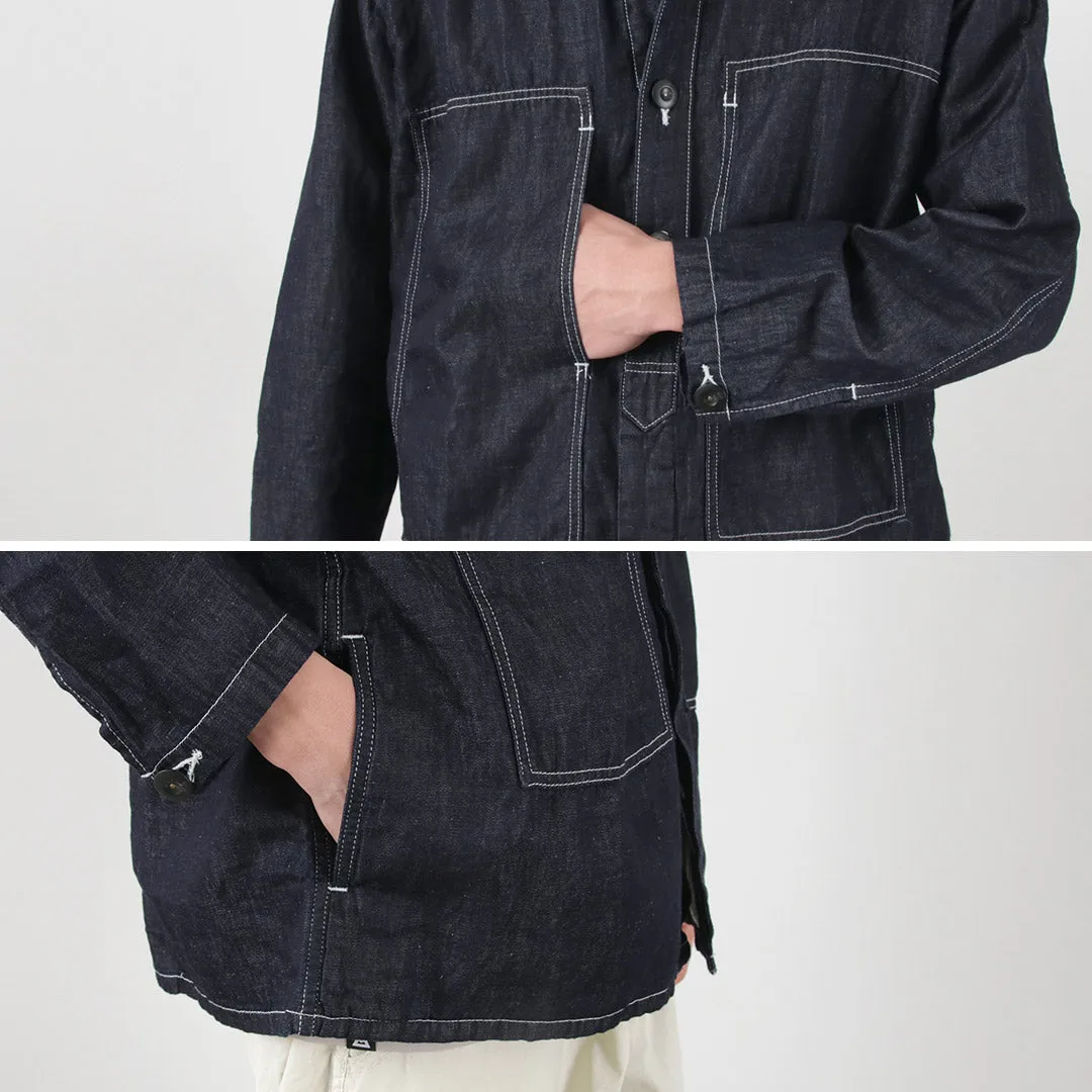 JAPAN BLUE JEANS / Cotton Linen Denim Faux Army Pullover Jacket