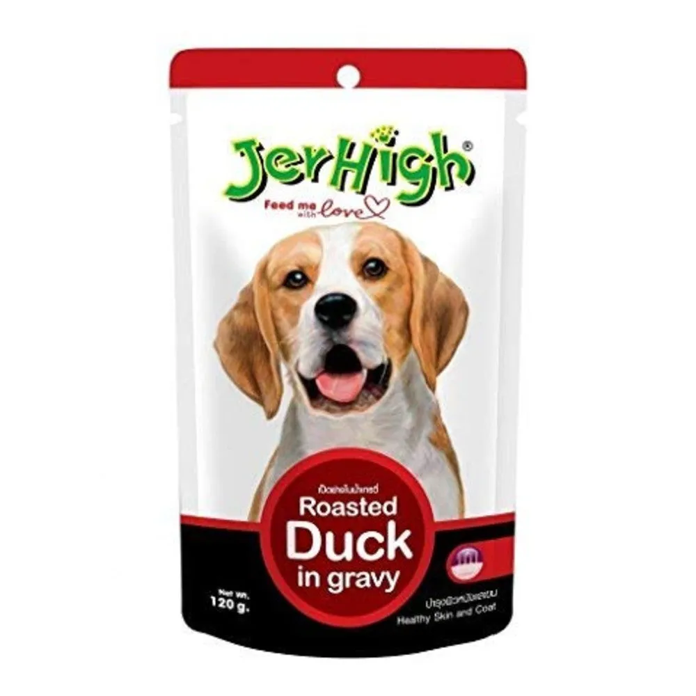 Jerhigh Roasted Duck Gravy Pouch, Wet Food For Dogs