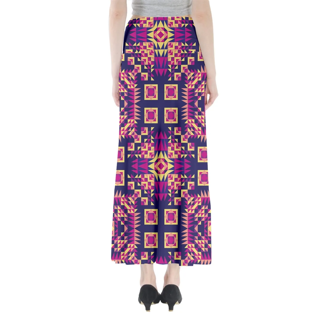 Kaleidoscope Blue Full Length Maxi Skirt