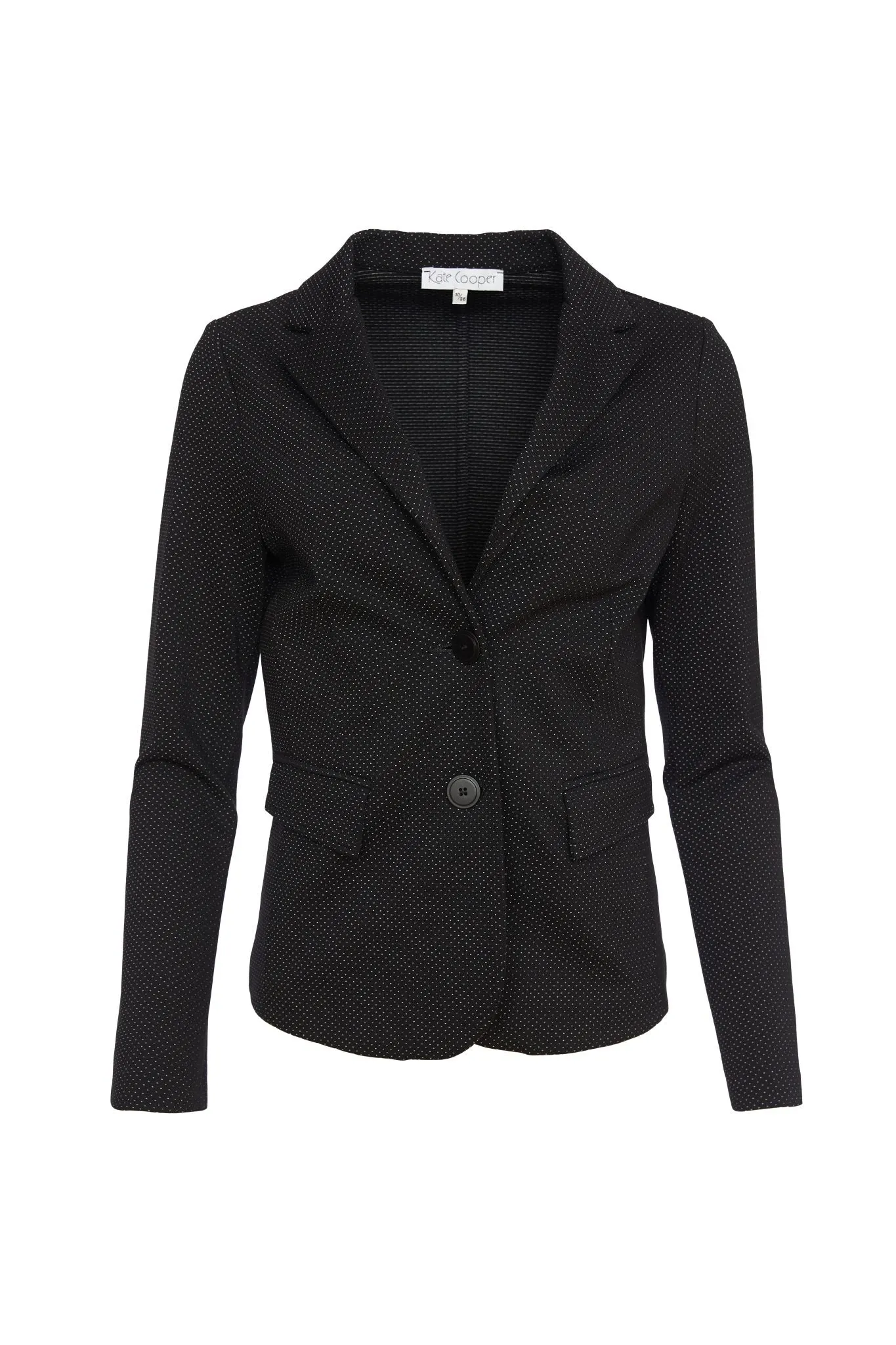 Kate Cooper Black Single breasted suit jacket with fine pin dot print