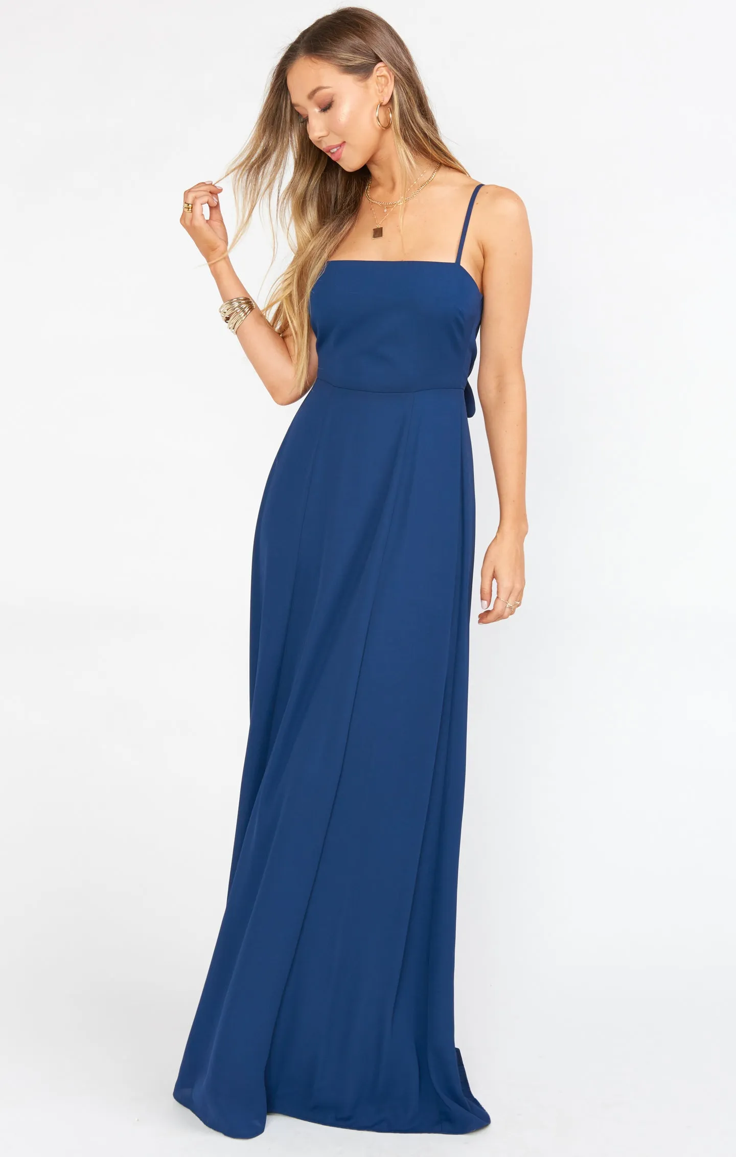 Lauren Tie Maxi Dress ~ Rich Navy Crisp