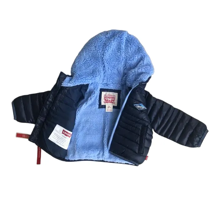 Levi's Kids Piumino con cappuccio da bambino foderato in sherpa 6EF434 8EF434-C8D blu