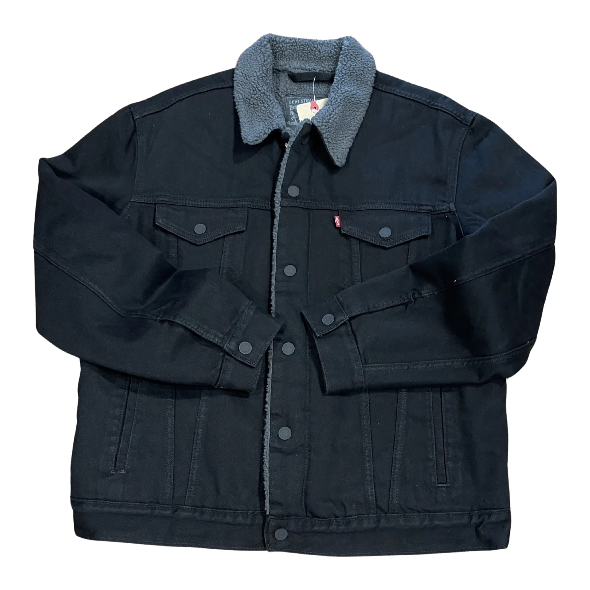 Levis Strauss & Co SHERPA TRUCKER JACKET Men’s - DUVALL DENIM/BLACK