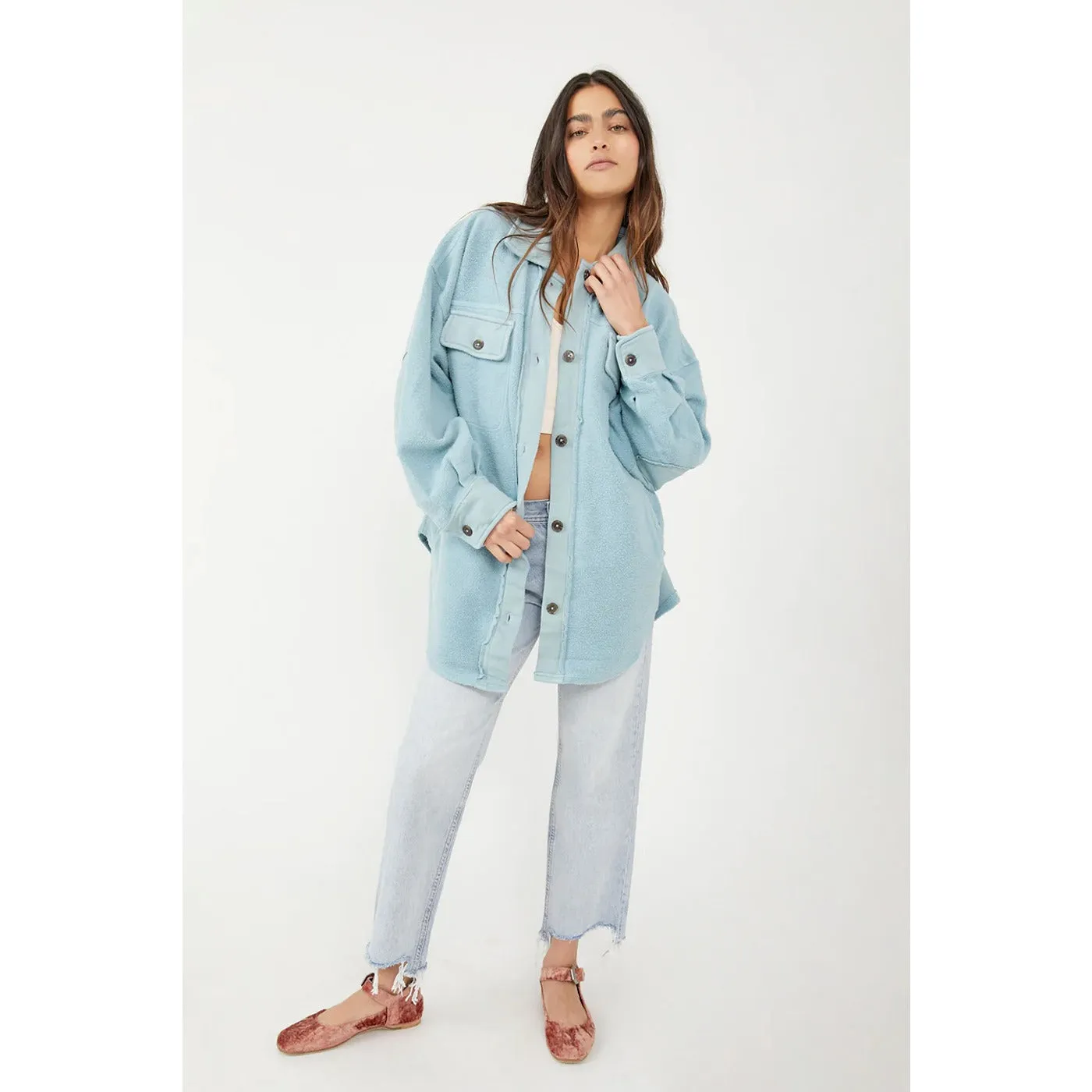 Light Blue Oversized Shirt Jacket