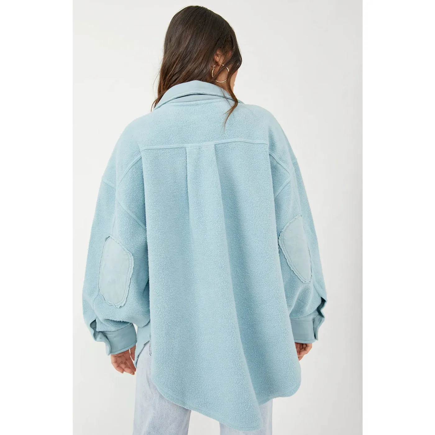 Light Blue Oversized Shirt Jacket