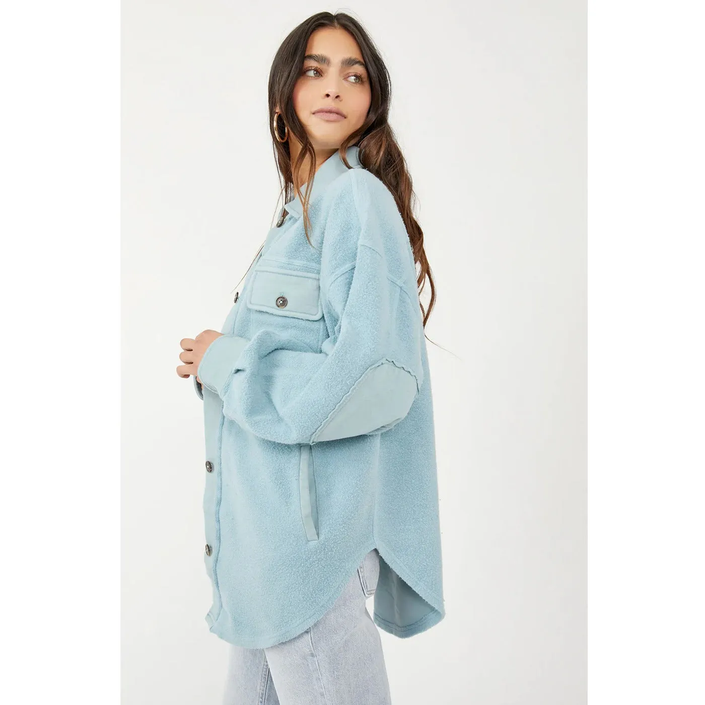 Light Blue Oversized Shirt Jacket