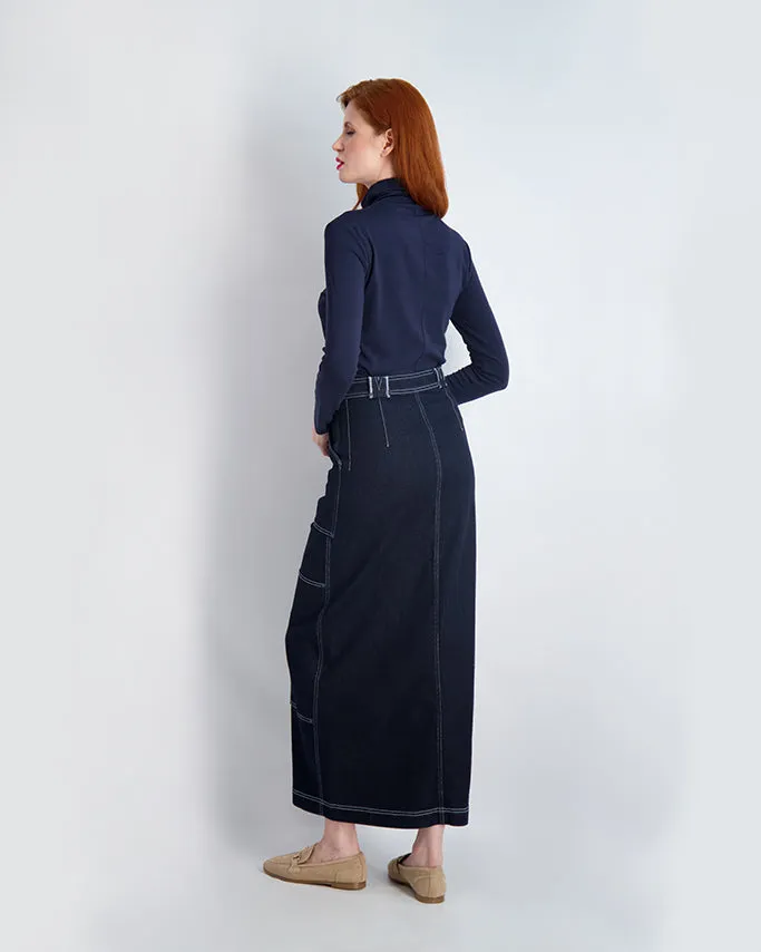 LIMITED EDTN: DENIM SEAMED SKIRT