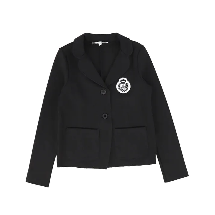 Little Parni Milano Black Blazer with Badge