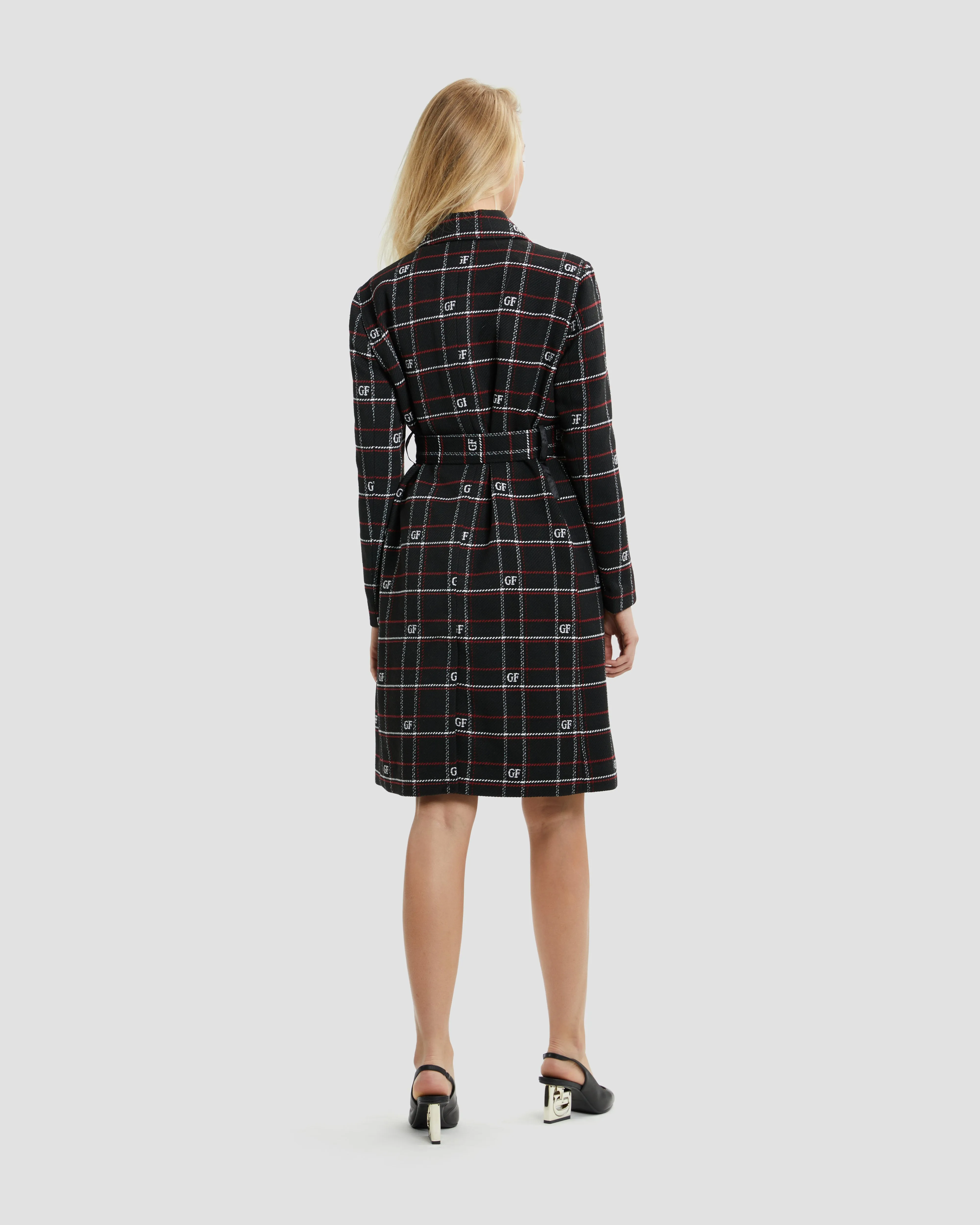 Logo Plaid Coat