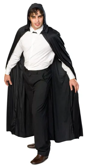 Long Hooded Cape Black