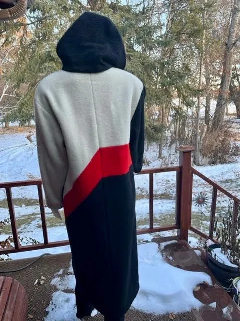 Long Parka - Red, Black and White