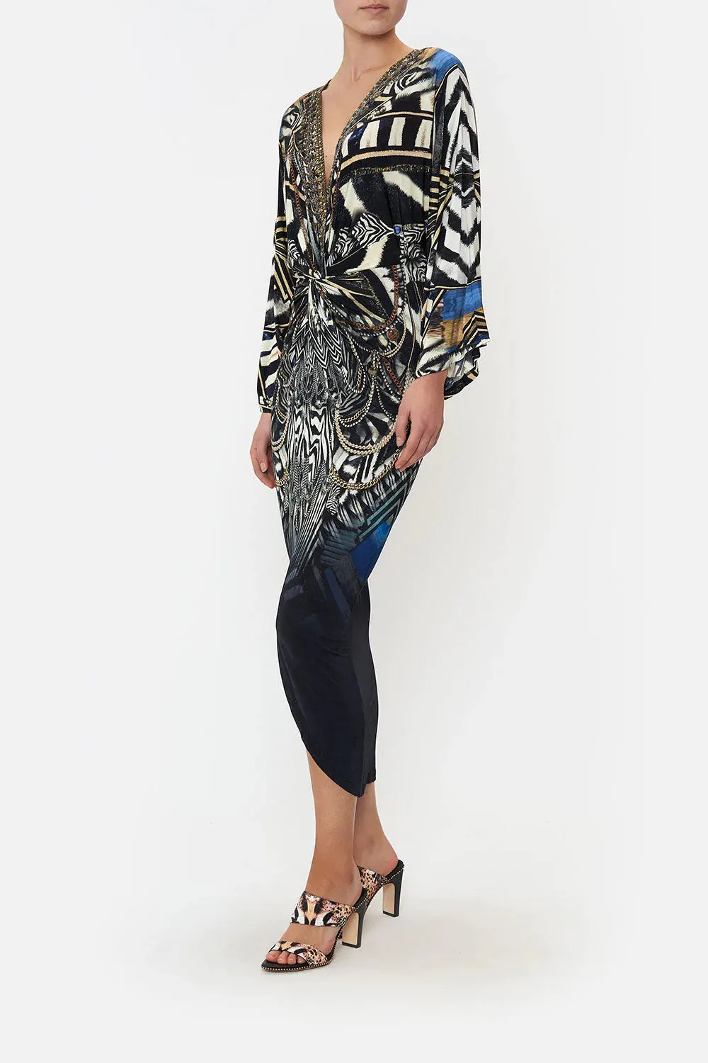 Long Split Front Twist Dress - Knight of the Wild