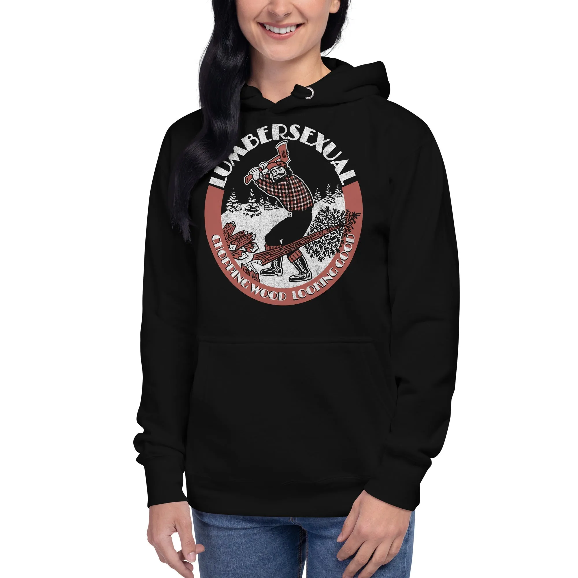 Lumbersexual, Chopping Wood Looking Good Classic Fleece Pullover Hoodie