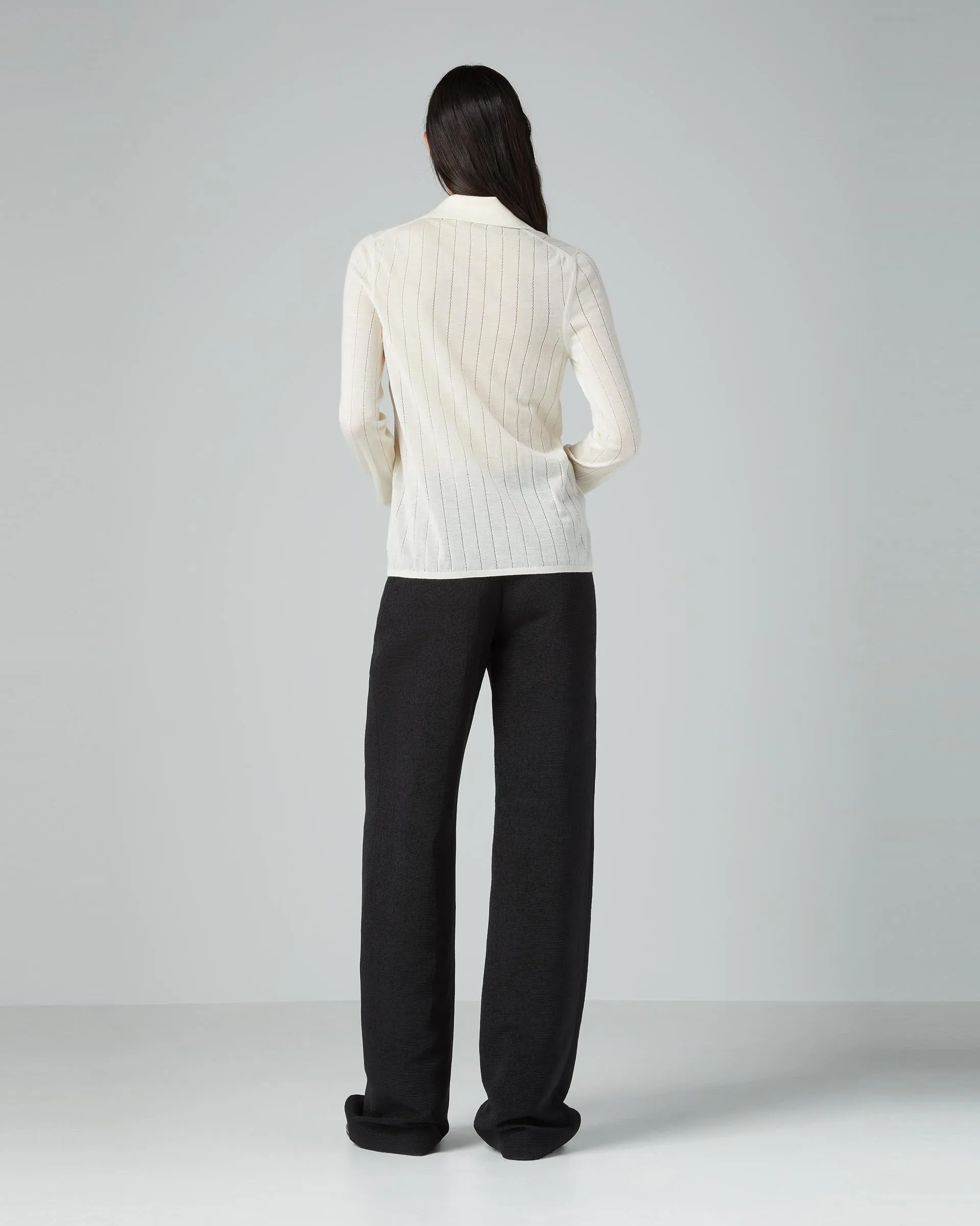 Luna Polo Neck Sweater in Cashmere, Cream