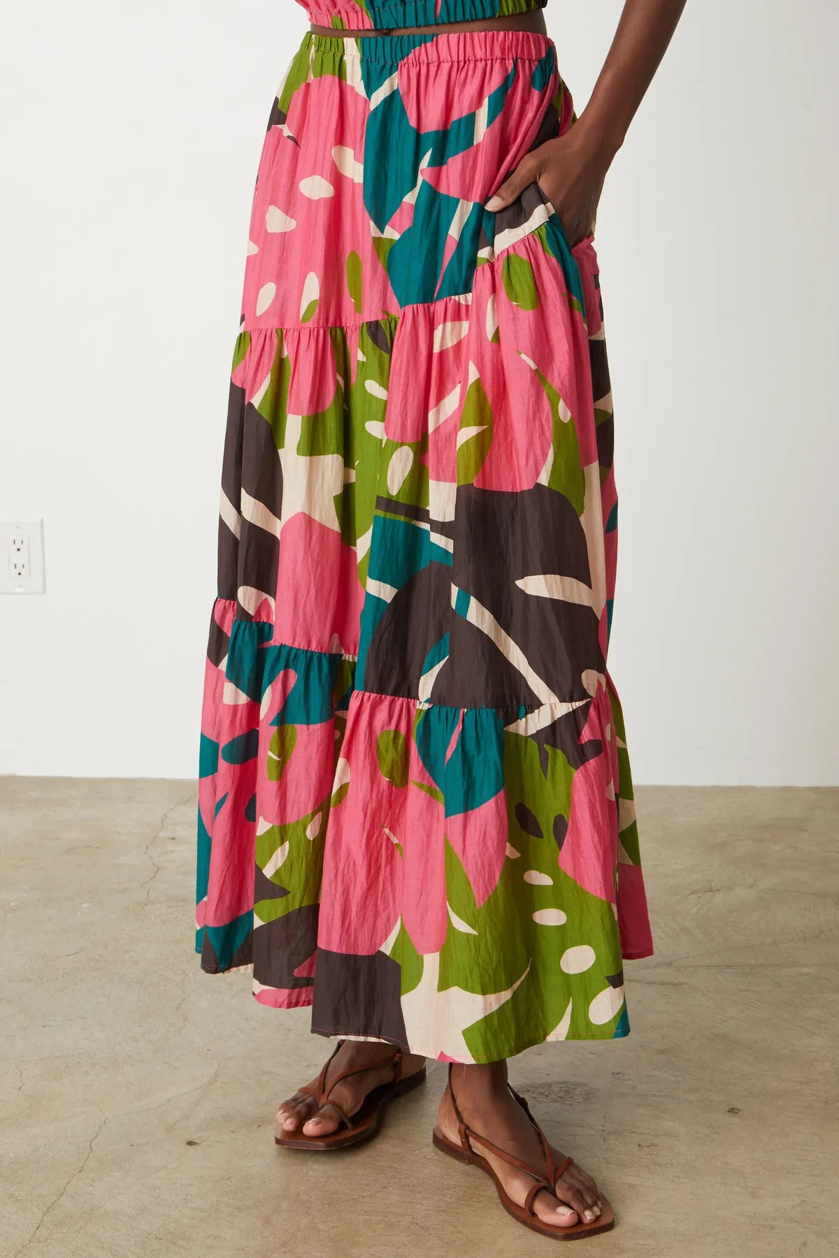 LYDIA PRINTED TIERED SKIRT