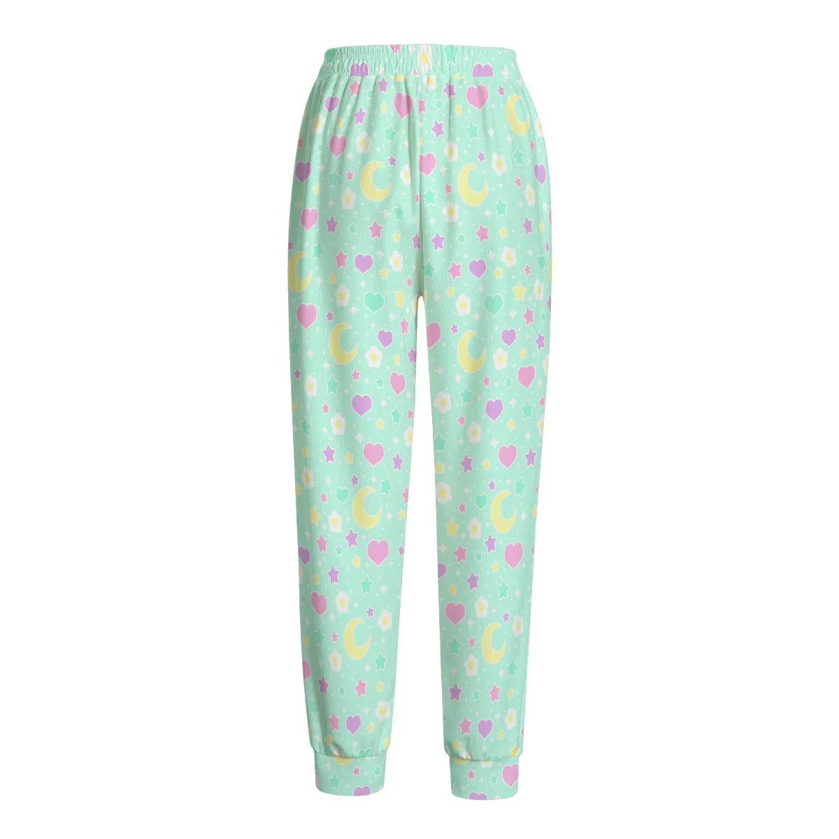 Magical Spring Women's High Waisted Polly Waffle Sweatpants (Mint)