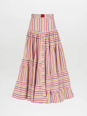 Magnolia Skirt Golden Magenta Stripes