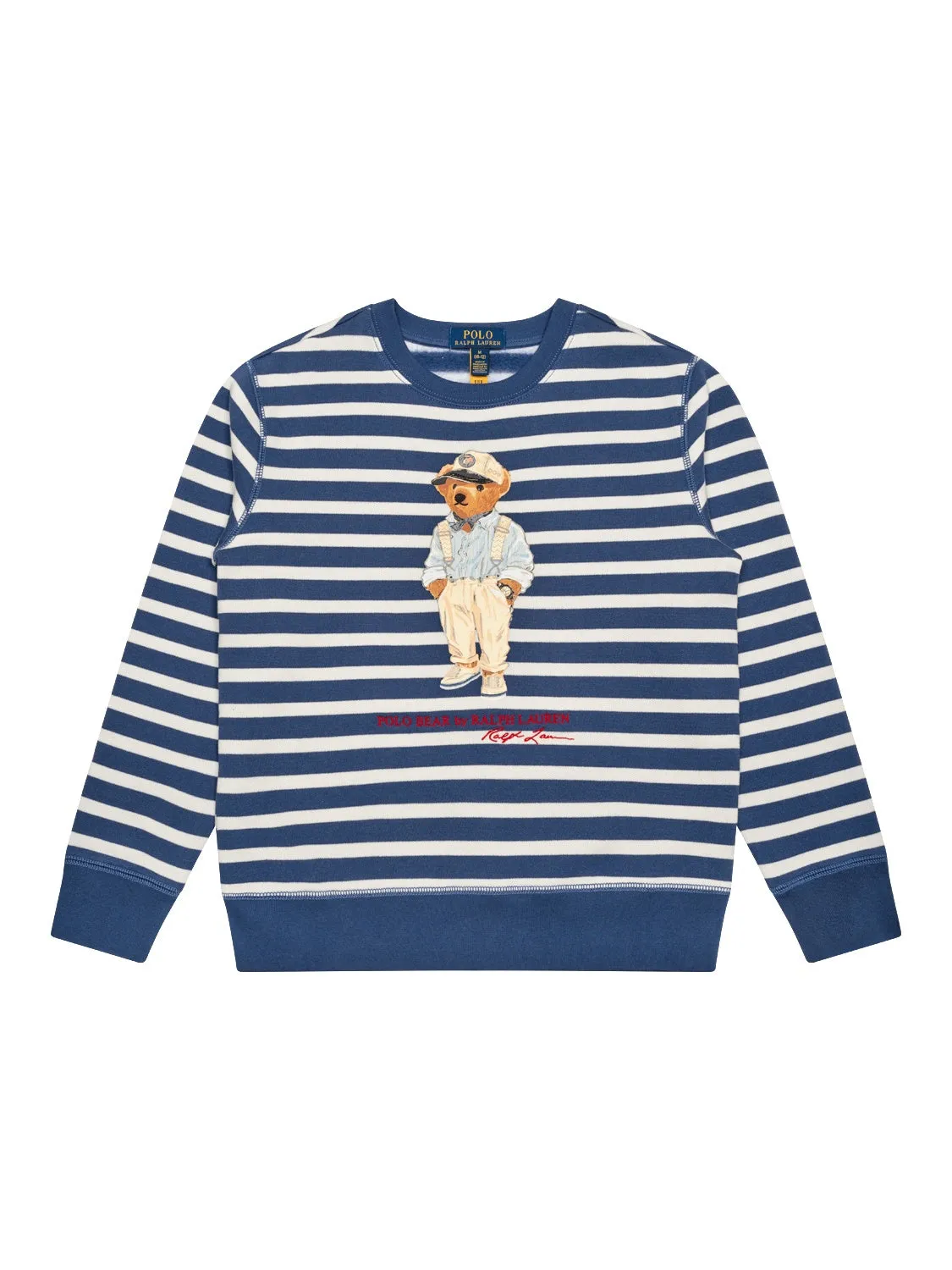 Maritimes Sweatshirt mit Polo Bär - Blau/Weiß