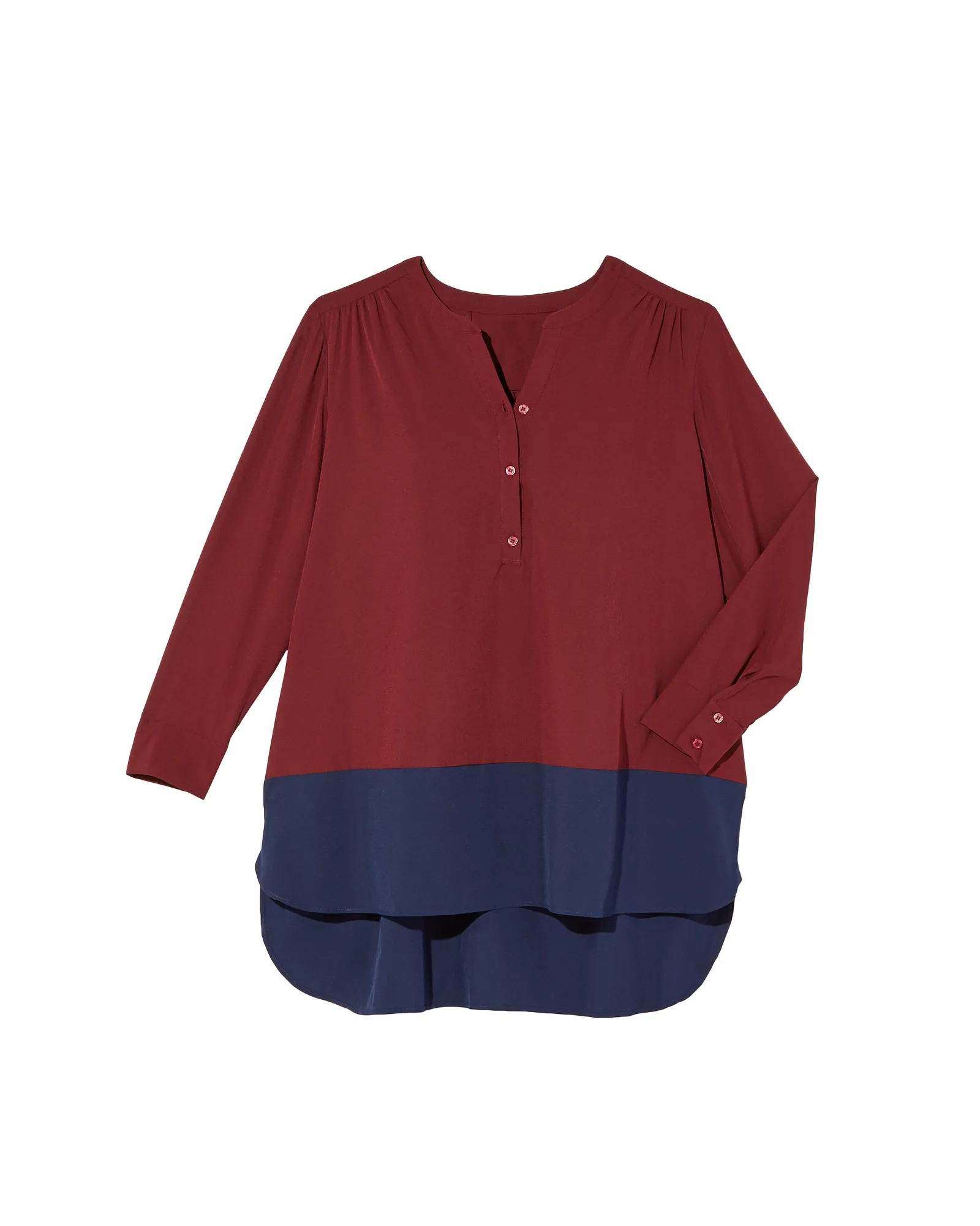 Megan Colorblock Tunic | Burgundy / Navy