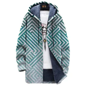 MEN'S FLEECE PRINTED HOODED JACKET 94120278YM