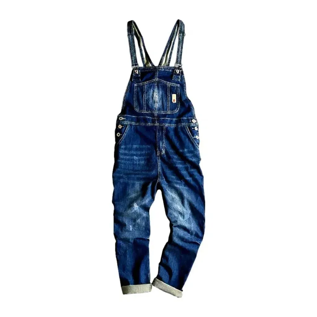 Men's medium-wash loose jeans overall