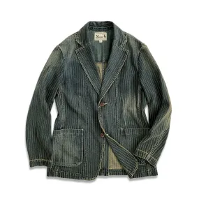 Men's Striped Denim Suit Jacket