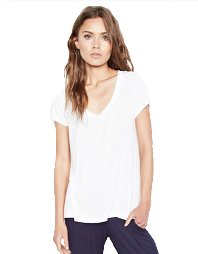 Michael Lauren Buzz Scoop Neck High Low Tee