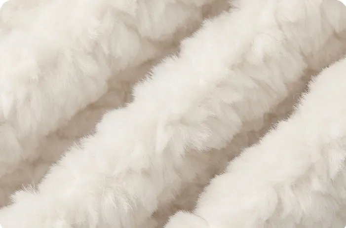 Mid-length off-white fur coat loose faux fur one-piece coat