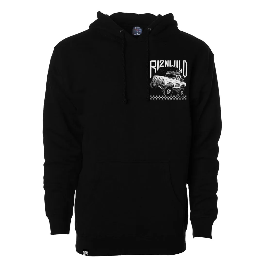 MIDNIGHT MENS HEAVYWEIGHT PULLOVER HOODIE IN BLACK