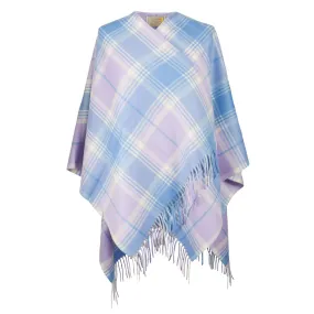 Mini Me Children’s Cape Dunedin Cashmere Big Check Borwick/Lilac Blue