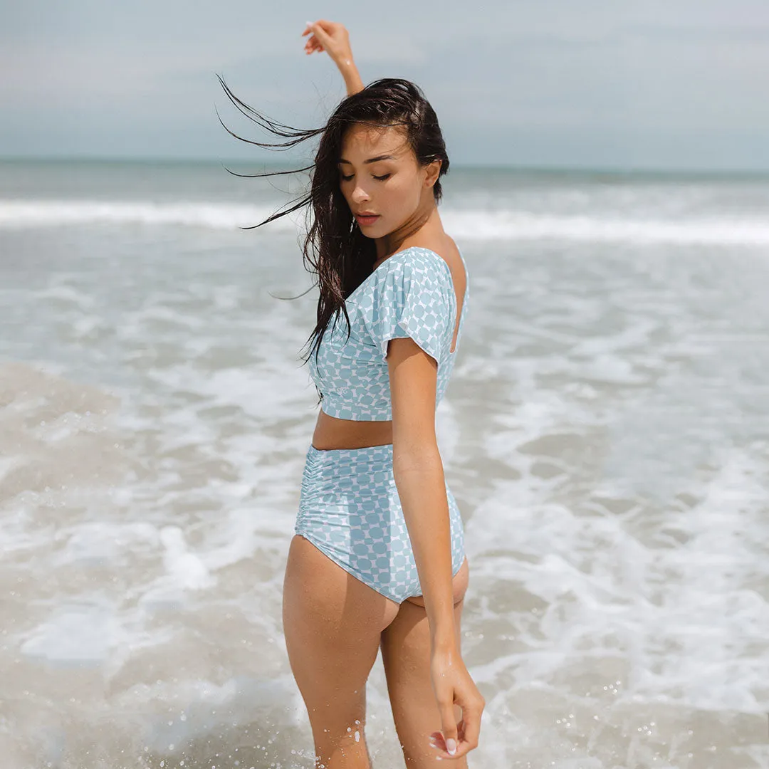 Mod Blue Cape Swim Crop