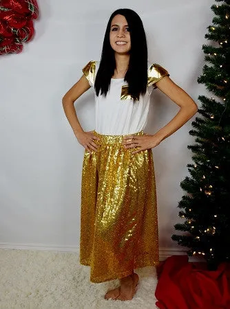 Mommy Maxi Skirt - Gold Sequin