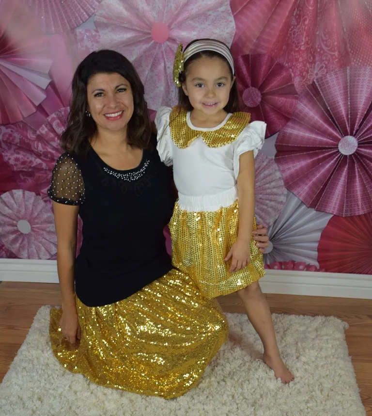 Mommy Maxi Skirt - Gold Sequin