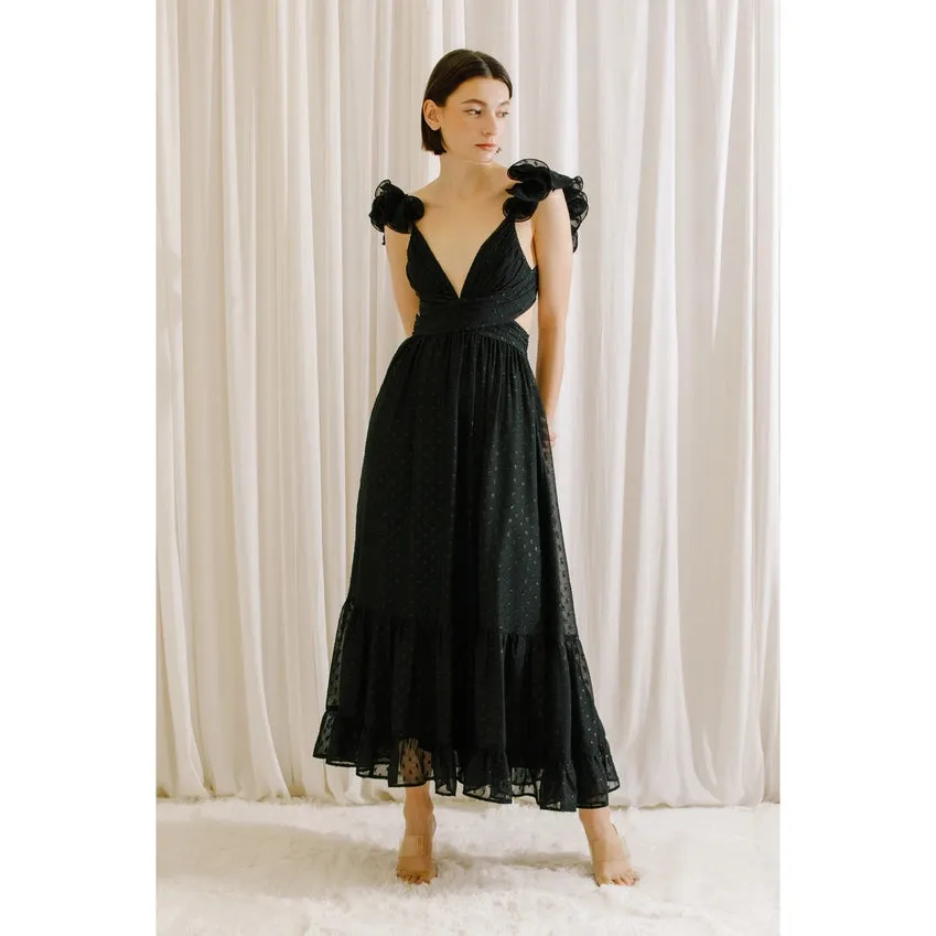 Monochromatic Black Romantic Maxi Dress