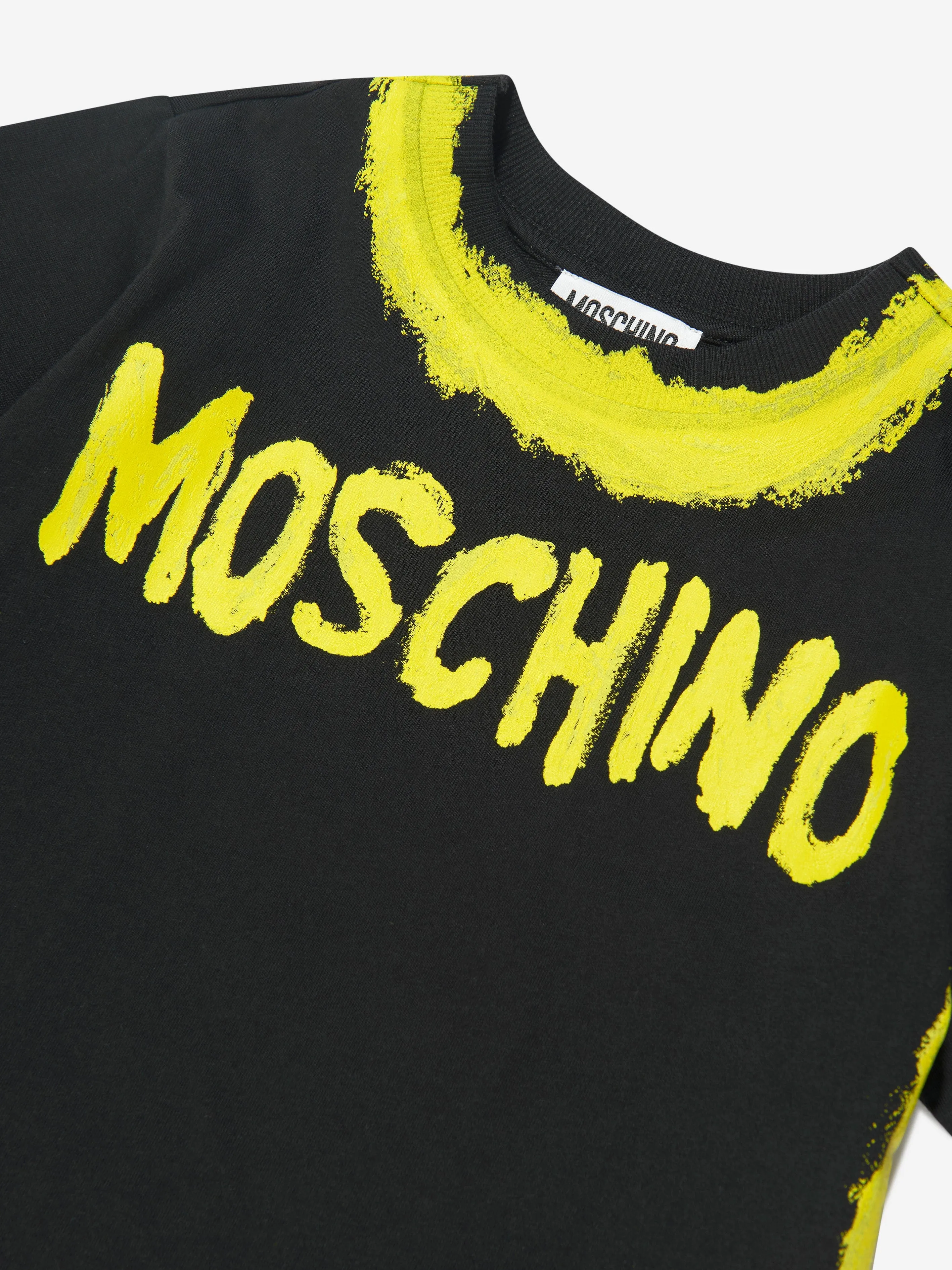 Moschino Boys Painted Logo Maxi T-Shirt in Black