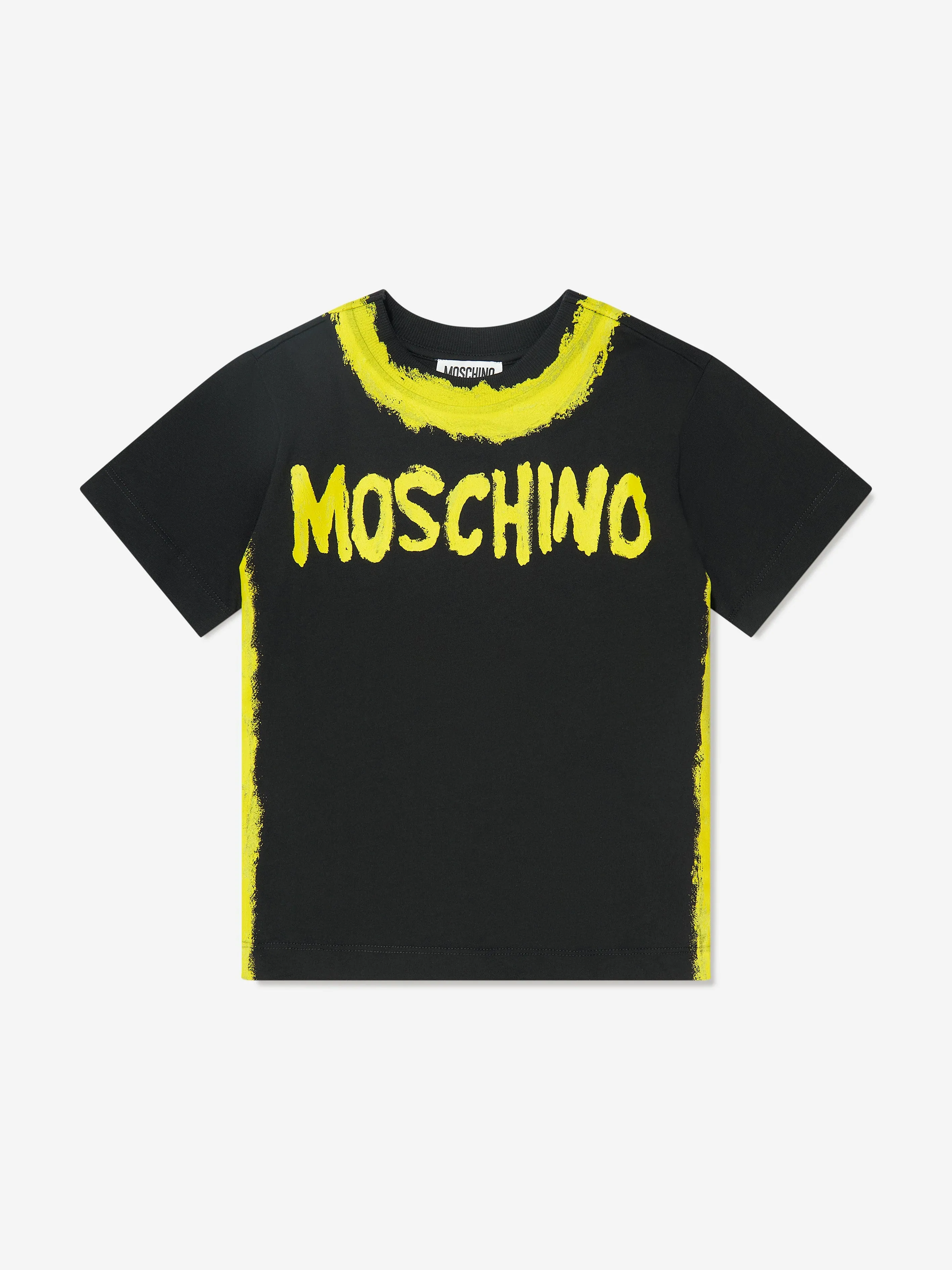 Moschino Boys Painted Logo Maxi T-Shirt in Black