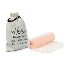 Mush 100% Bamboo Light Weight & Ultra-Compact Turkish Towel Super Soft, Absorbent, Quick Dry,Anti-Odor Bamboo Towel For Bath,Travel,Gym, Swim And Workout (1, New Peach), 250 TC