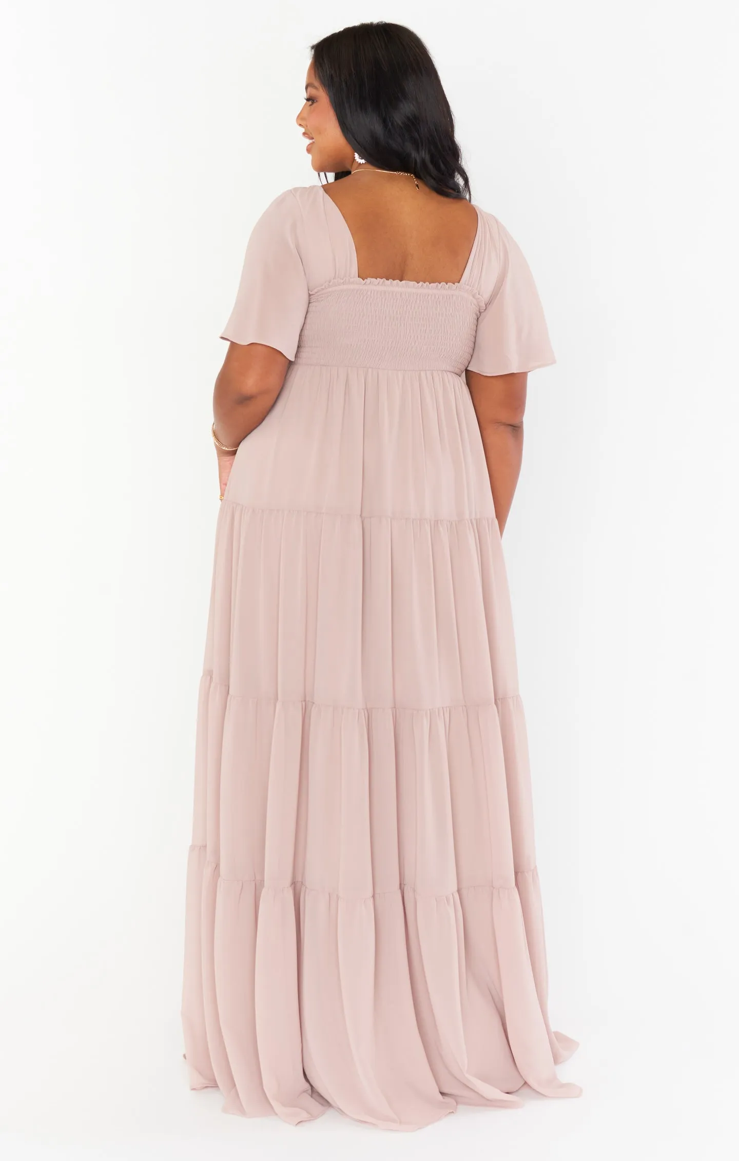 Nicole Maxi Dress ~ Soft Beige Chiffon