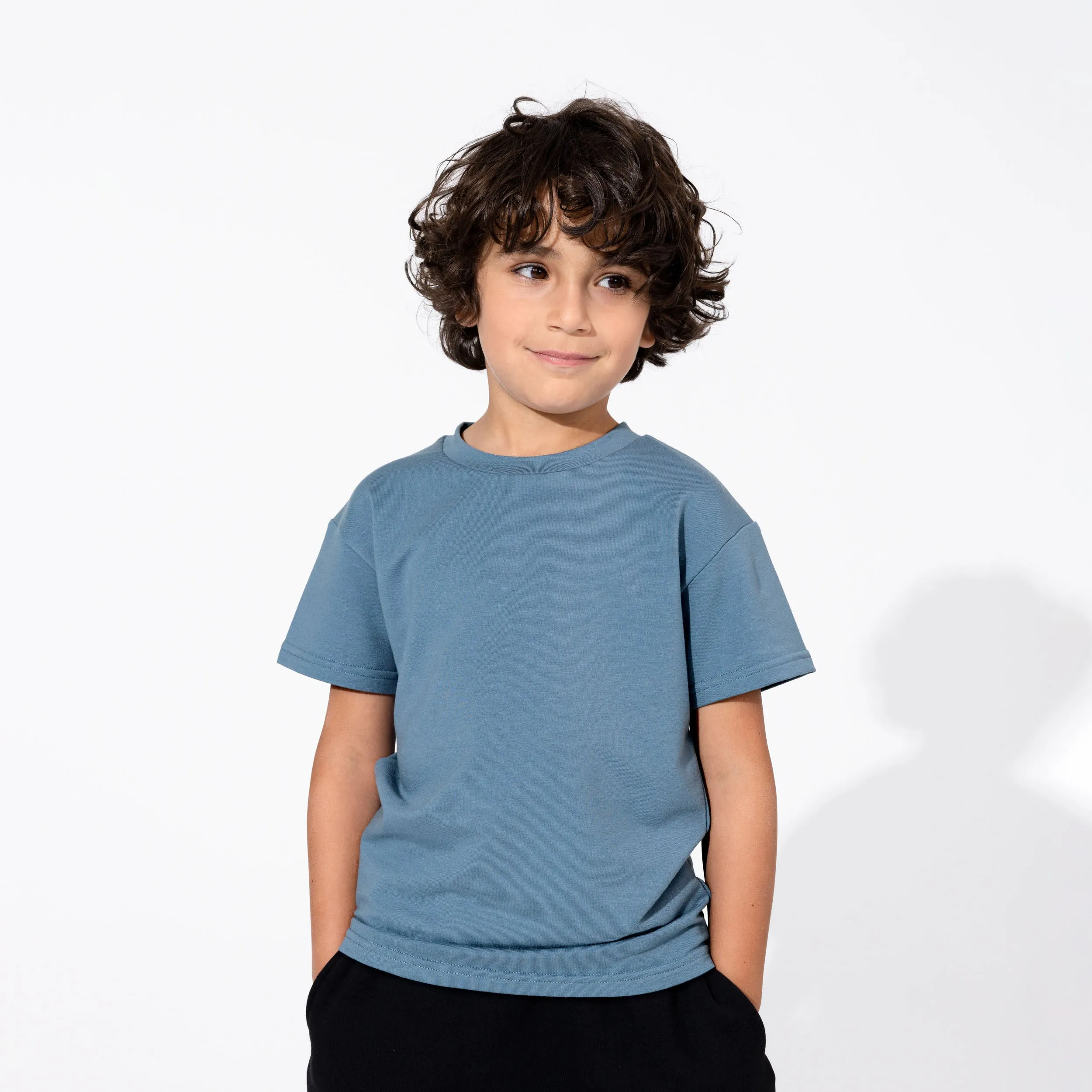 Oasis Teal Bamboo Terry Kids Oversized T-Shirt