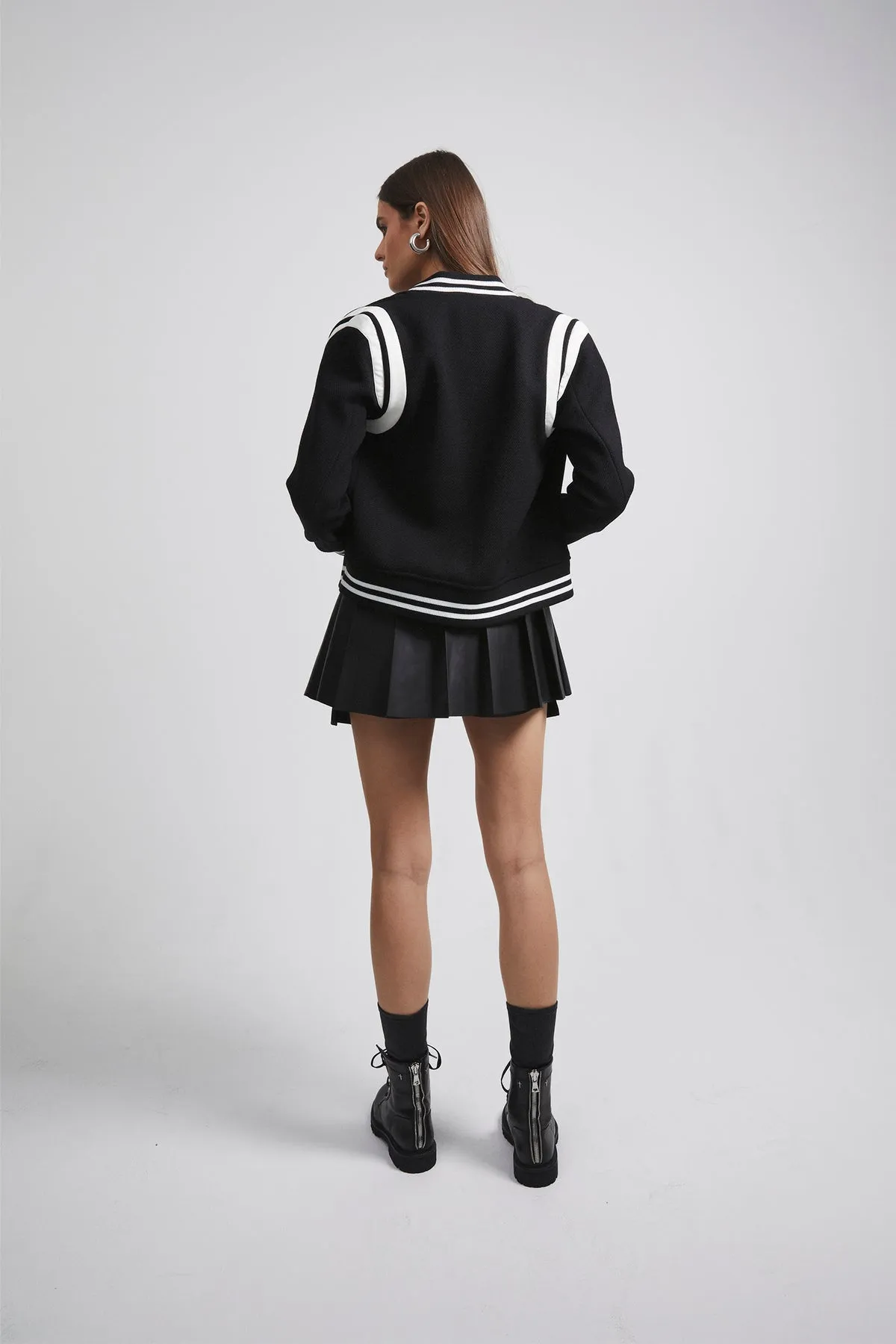 OPHELIE VARSITY JACKET | BLACK