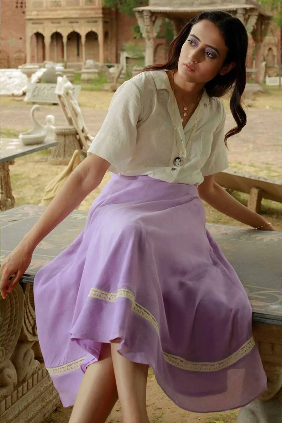 Organic Cotton Purple Handmade Skirt