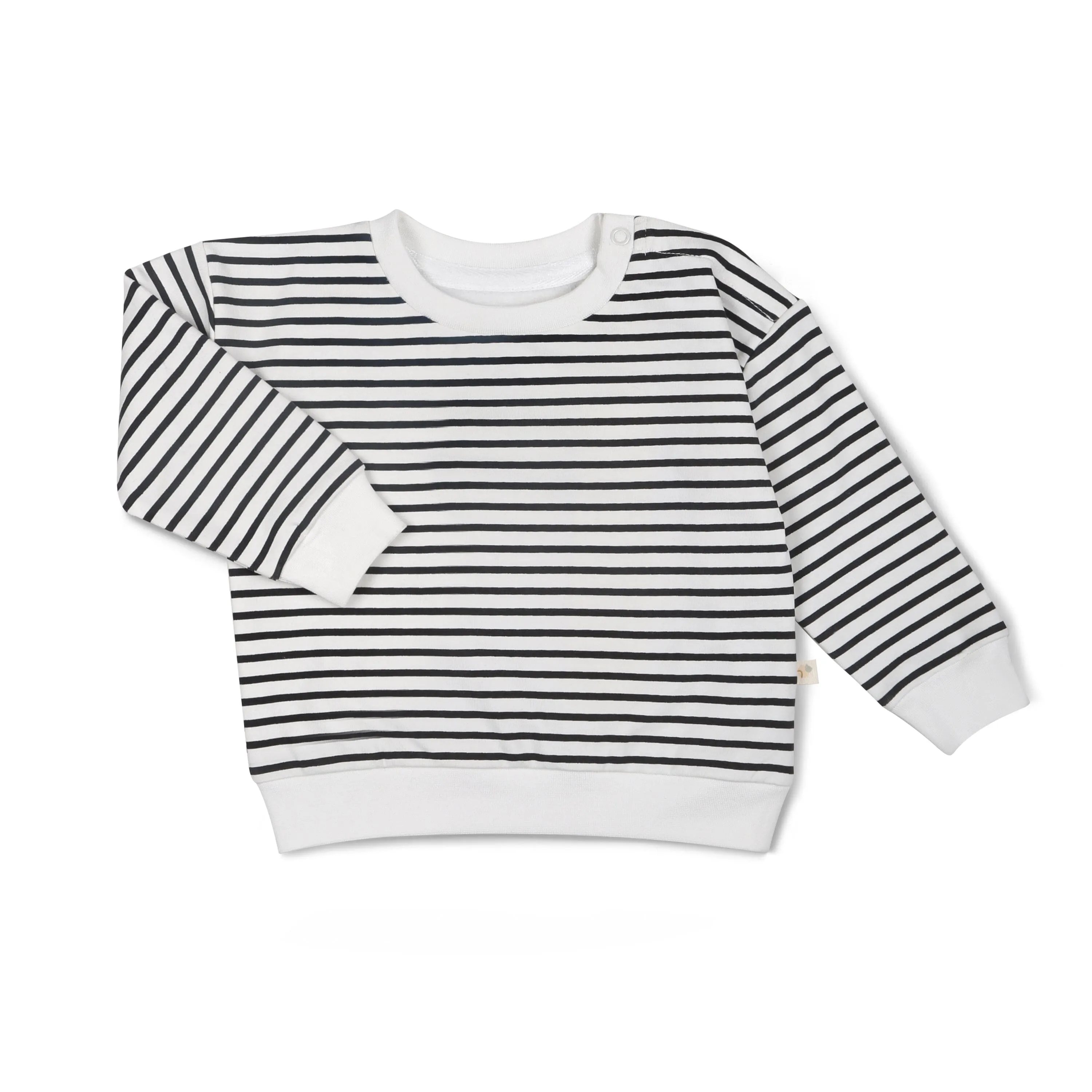 Organic Fleece Sweatshirt | Black Stripes