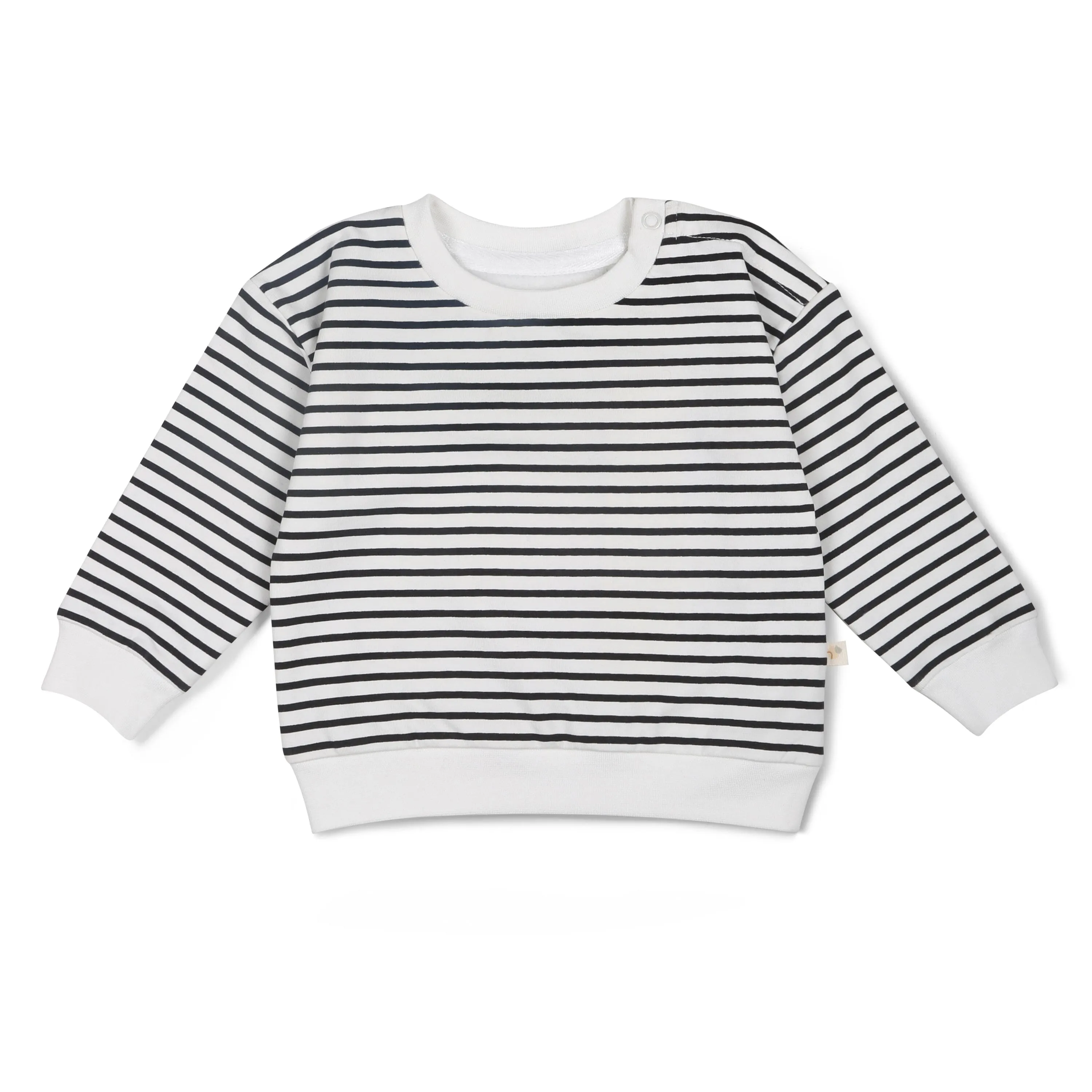 Organic Fleece Sweatshirt | Black Stripes