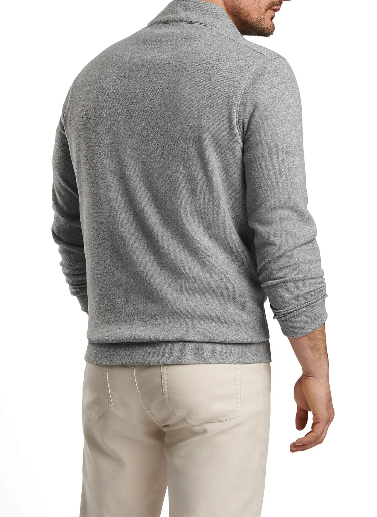 Peter Millar - Men's Crown Sweater Fleece Quarter-Zip - Gale Grey