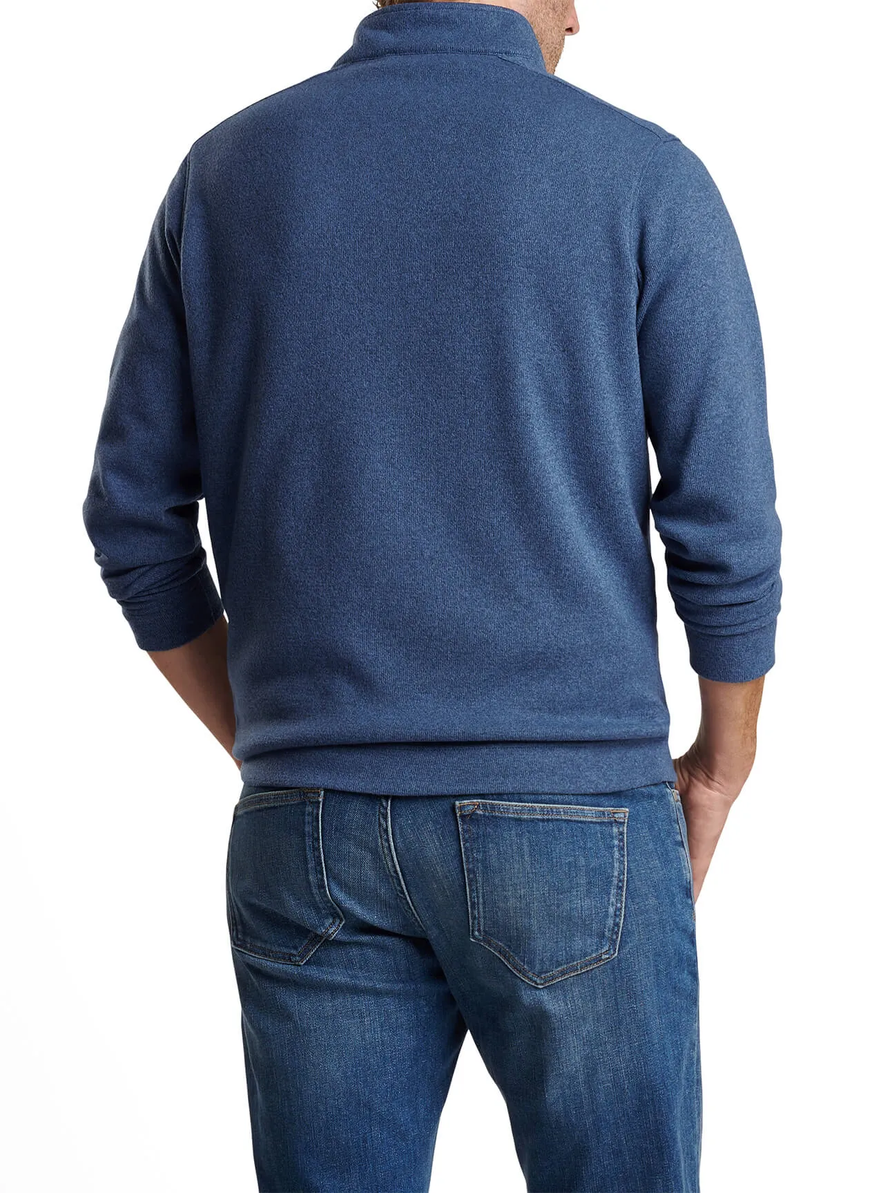 Peter Millar - Men's Crown Sweater Fleece Quarter-Zip - Ocean Blue