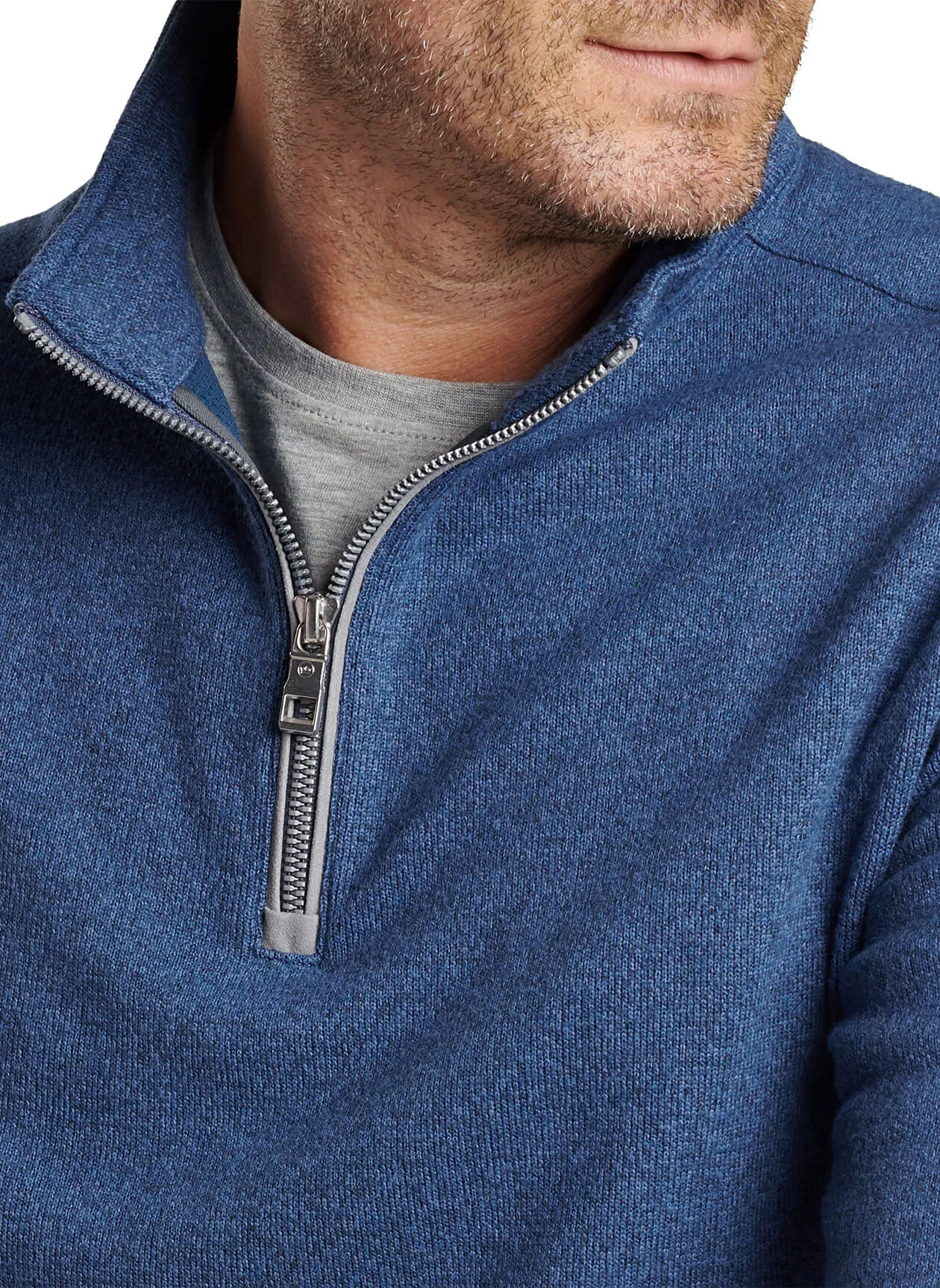 Peter Millar - Men's Crown Sweater Fleece Quarter-Zip - Ocean Blue