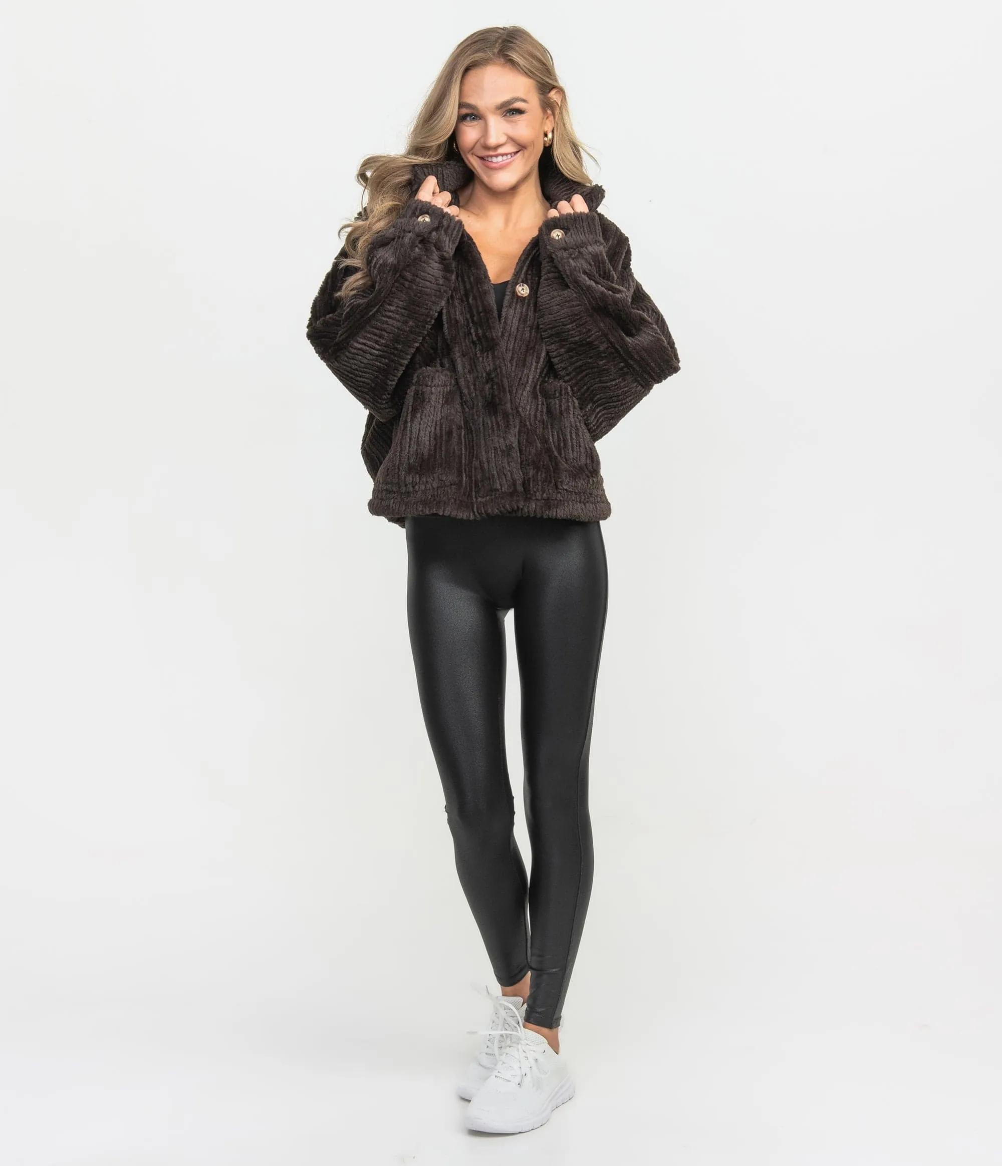 Peyton Sherpa Pile Jacket - Raven